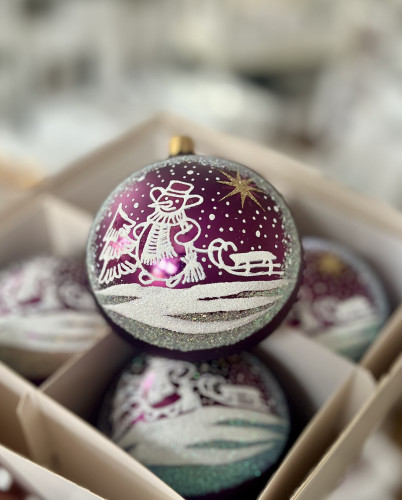 Sněhulák 10cm se jménem, tmavě fialový